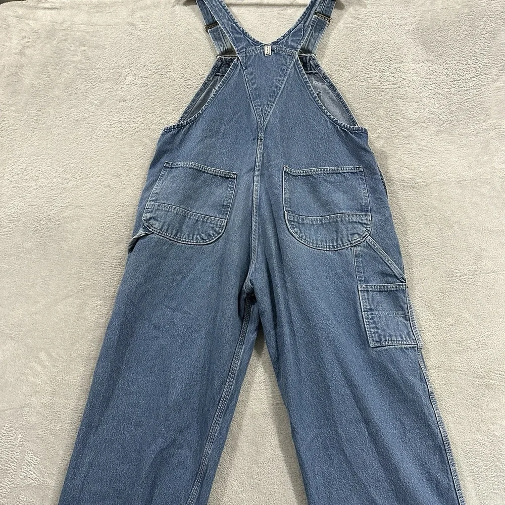 Key Workwear Denim Bib Overalls 40x30 Blue Baggy Heavyweight Casual